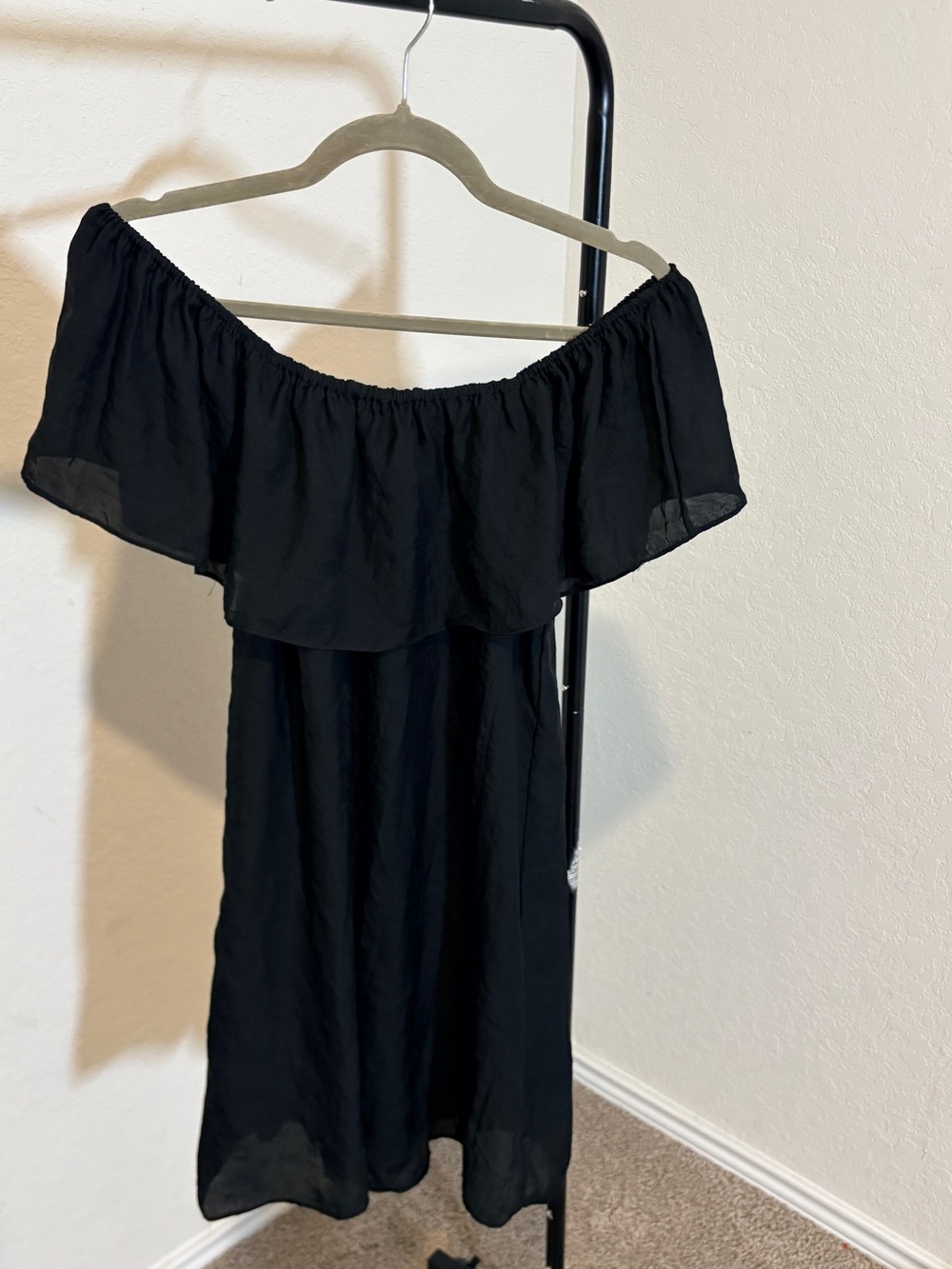 Show Me Your MuMu Black Off-Shoulder Ruffle Dress